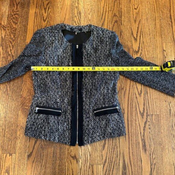 Elie Tahari Nordstrom Textured Tweed Zip‑Up Jacket Size 6 Lined $398 MSRP - Picture 10 of 11